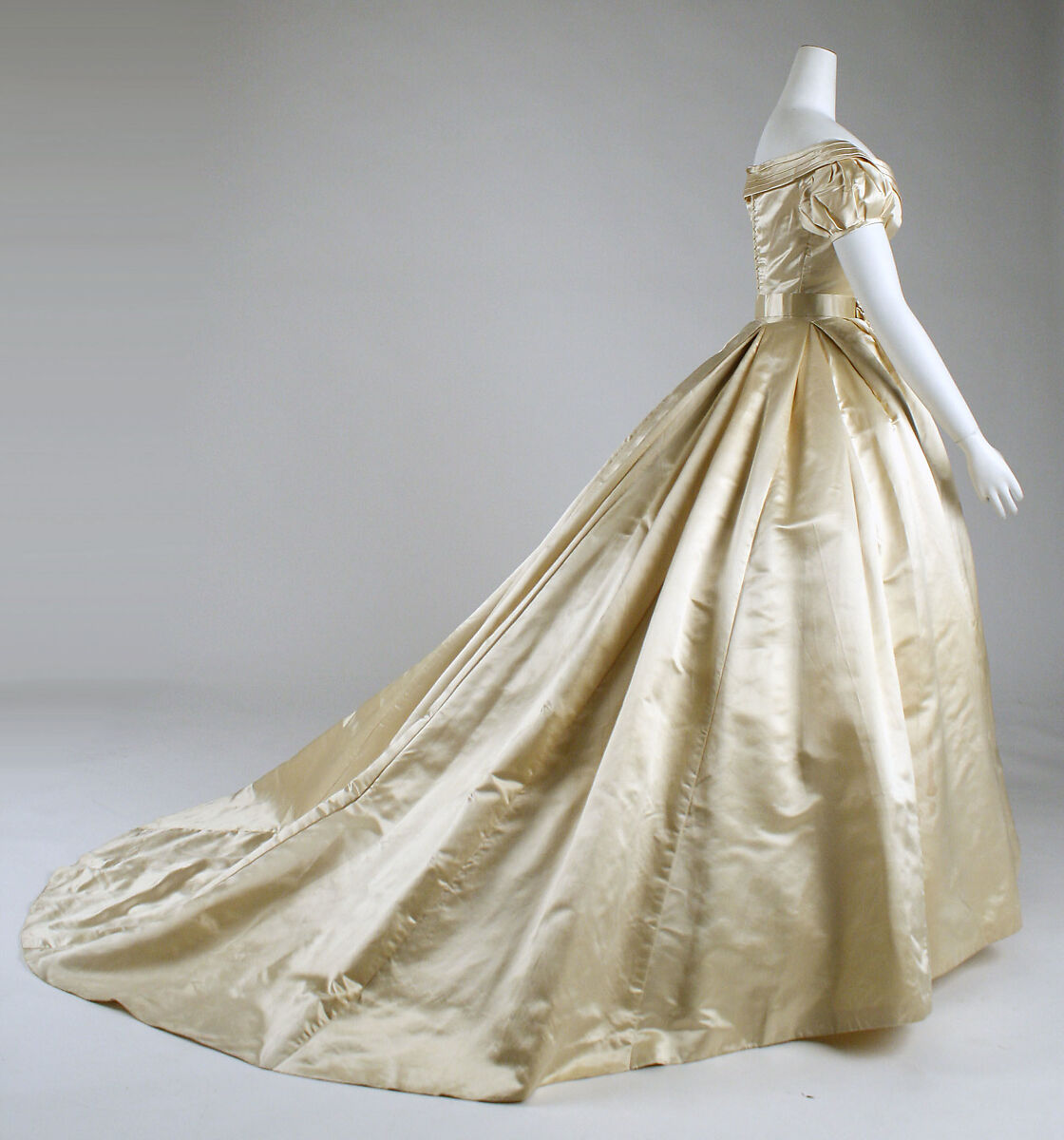 Wedding dress, silk, American