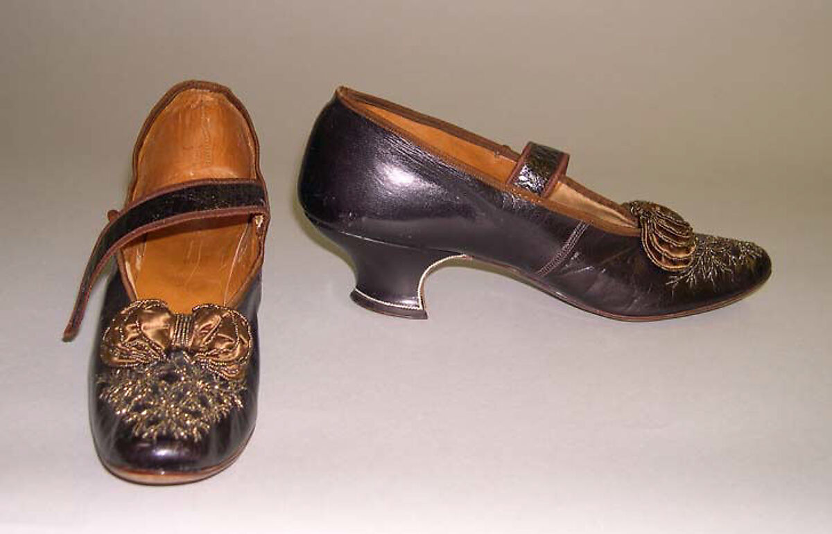 Shoes, leather, silk, glass, American or European 