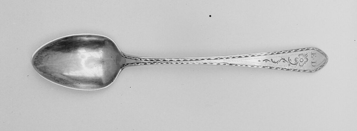 Tea Spoon, Possibly Joshua G. Davis (active ca. 1796–1840), Silver, American 