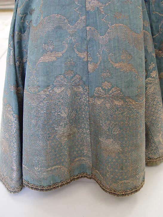 Dress, silk, metal thread, French