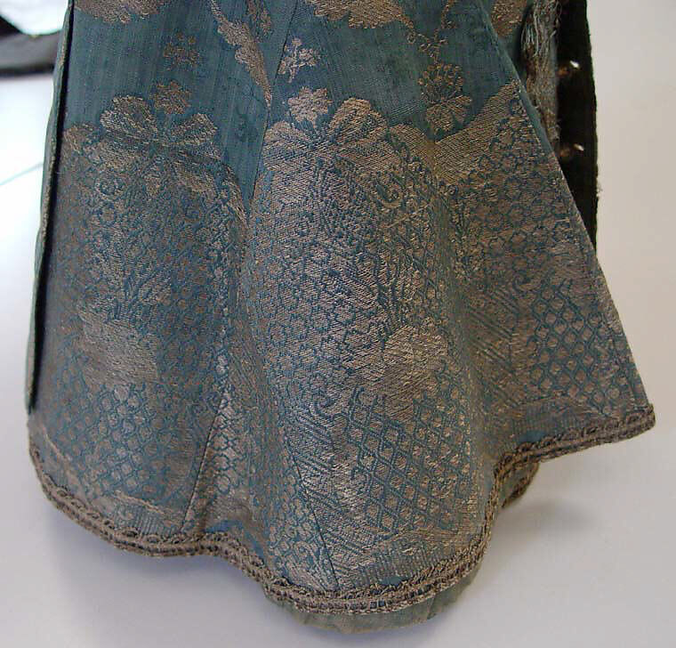 Dress, silk, metal thread, French