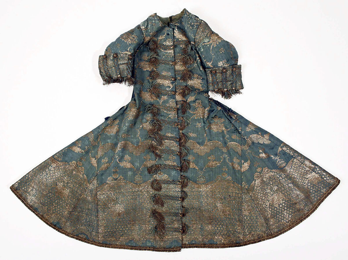 Dress, silk, metal thread, French 