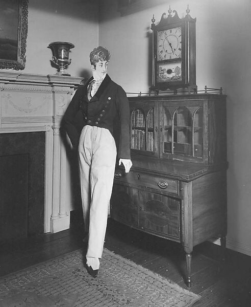 Coat, wool, linen, metal, European