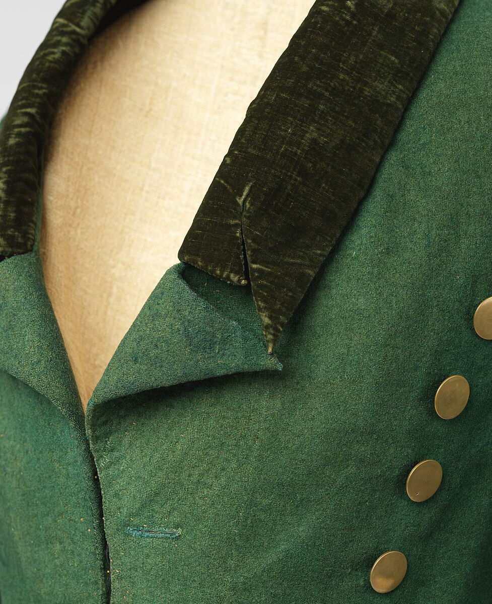 Coat, wool, linen, metal, European