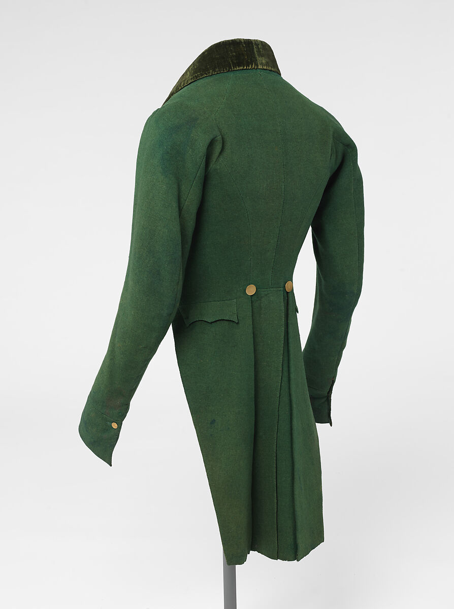 Coat, wool, linen, metal, European