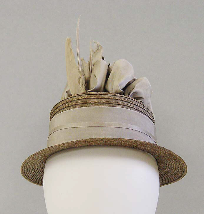 Hat, H. O'Neill &amp; Co. (American, New York), straw, silk, American