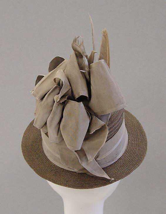 Hat, H. O'Neill &amp; Co. (American, New York), straw, silk, American