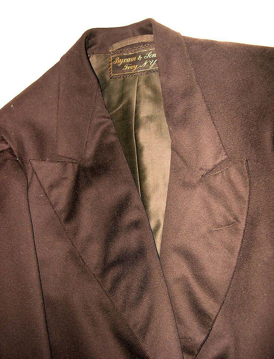 Wedding suit, (a) Byram &amp; Son (American), (a, c) wool
(b) silk, cotton, American