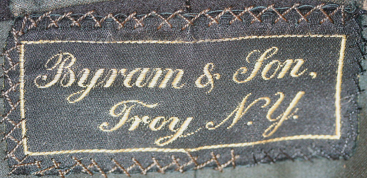 Wedding suit, (a) Byram &amp; Son (American), (a, c) wool
(b) silk, cotton, American