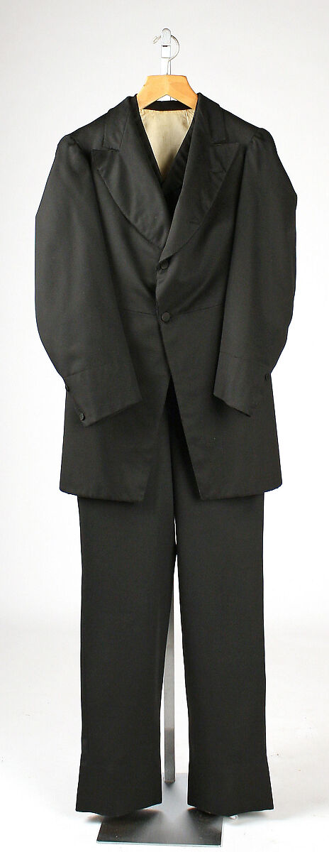 Wedding suit, (a) Byram &amp; Son (American), (a, c) wool
(b) silk, cotton, American 