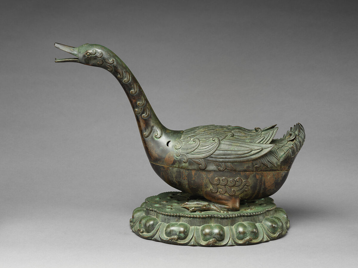 Incense burner in the shape of a goose, Copper alloy, China