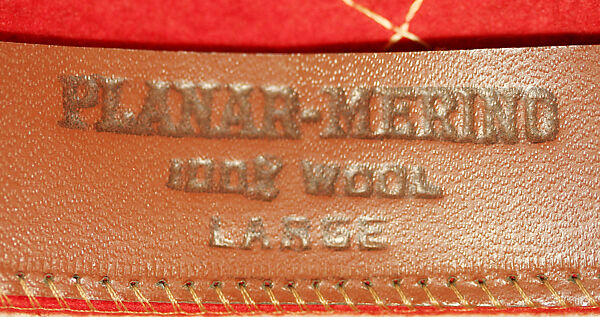 Ensemble, cotton, wool, plastic, American