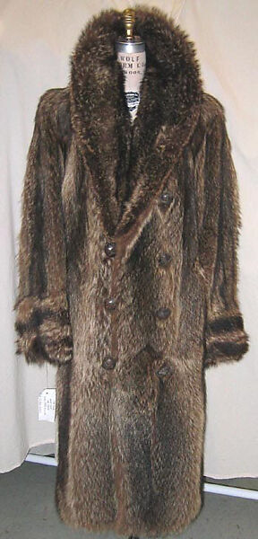 Coat, Saks Fifth Avenue (American, founded 1924), raccoon fur, American 