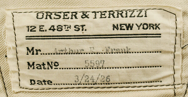 Suit, Orser &amp; Terrizzi (American), wool, American