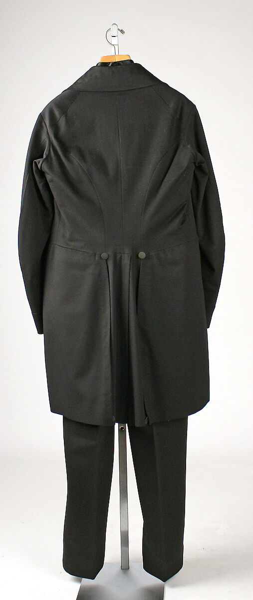 Suit, (a, b) wool; (c, d) silk; (e, f) leather, cotton, American