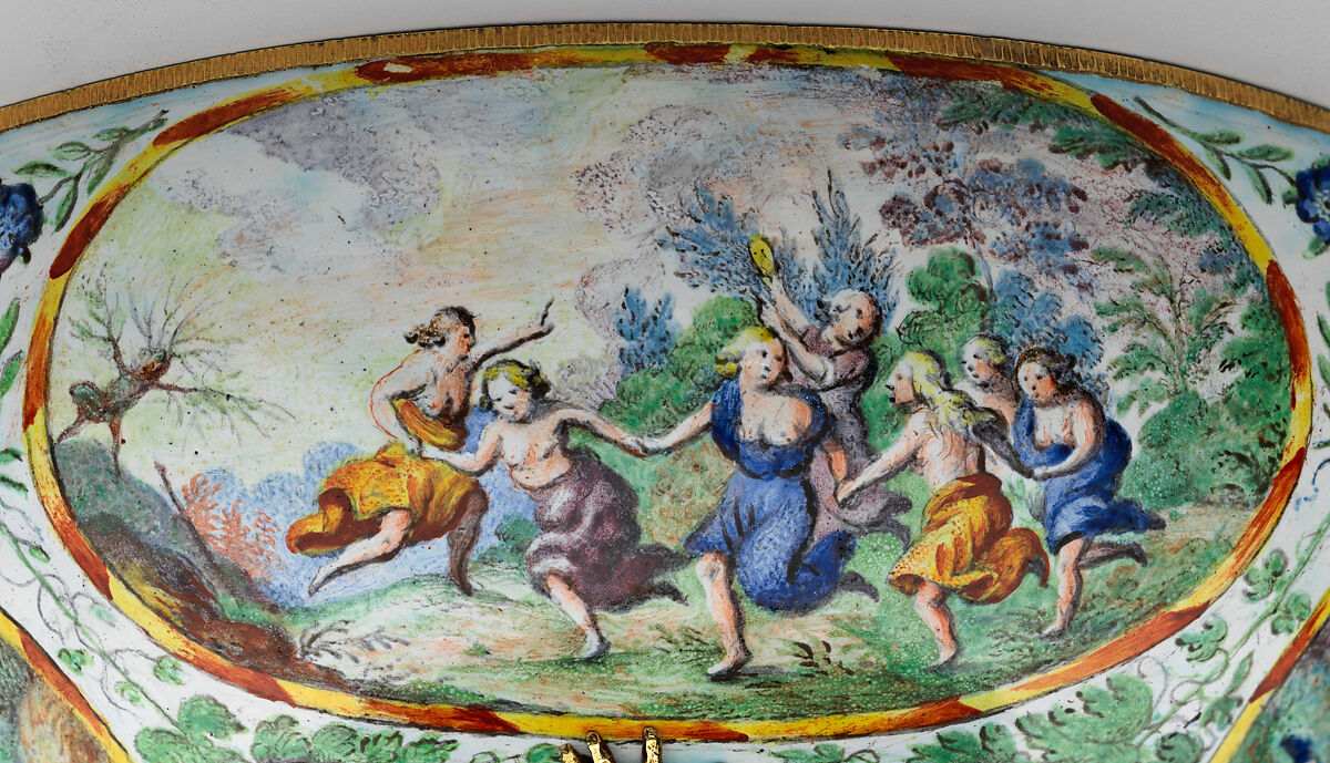 The Orpheus Cup, Jewel animals, amorini, and figurines of the lid attributed to Jan Vermeyen (Brussels (Hapsburg Lowlands) before 1559–1608 Prague), Gold: cast, embossed, and engraved; enamel: ronde-bosse and painted; rubies, Austrian, Vienna