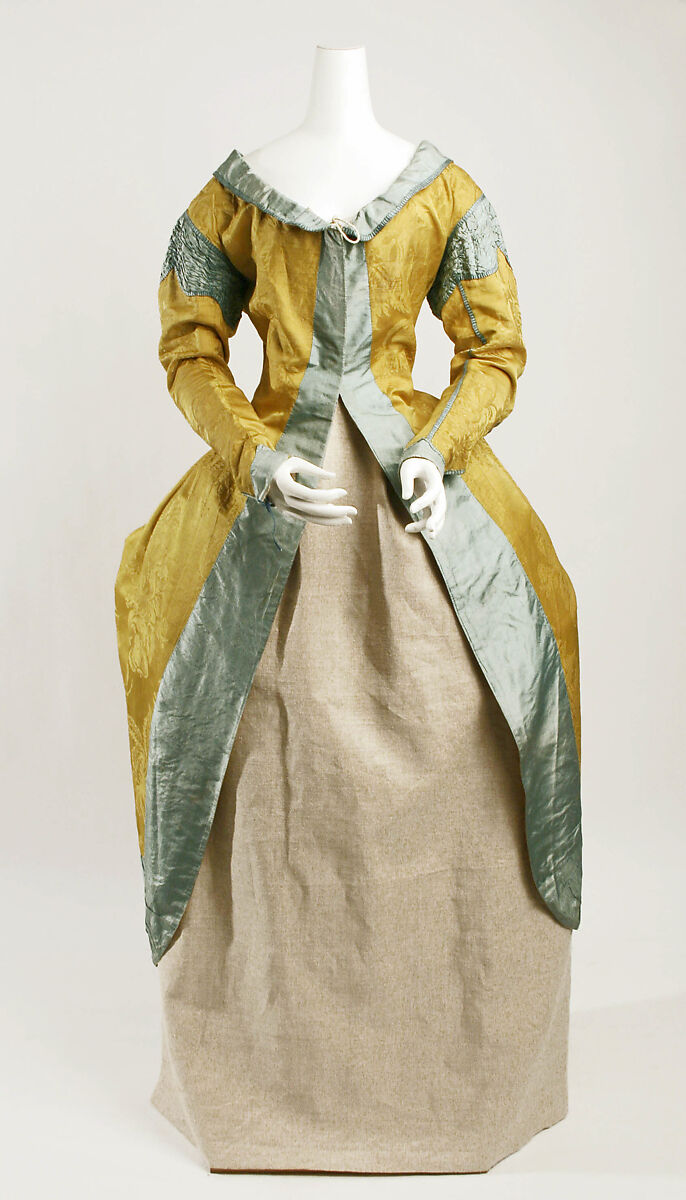 Robe à la Circassienne, silk, probably Italian