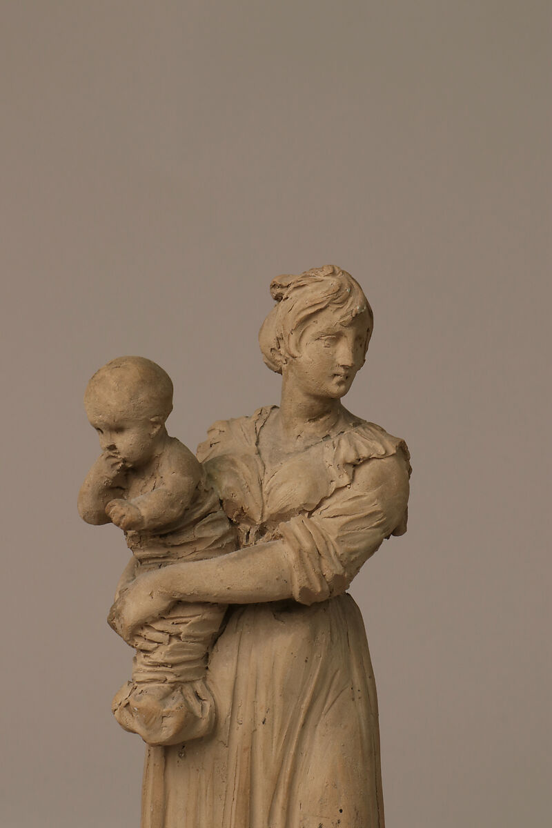 Mother and Child, Bartolomeo Pinelli (Italian, Rome 1781–1835 Rome), Terracotta, Italian, Rome
