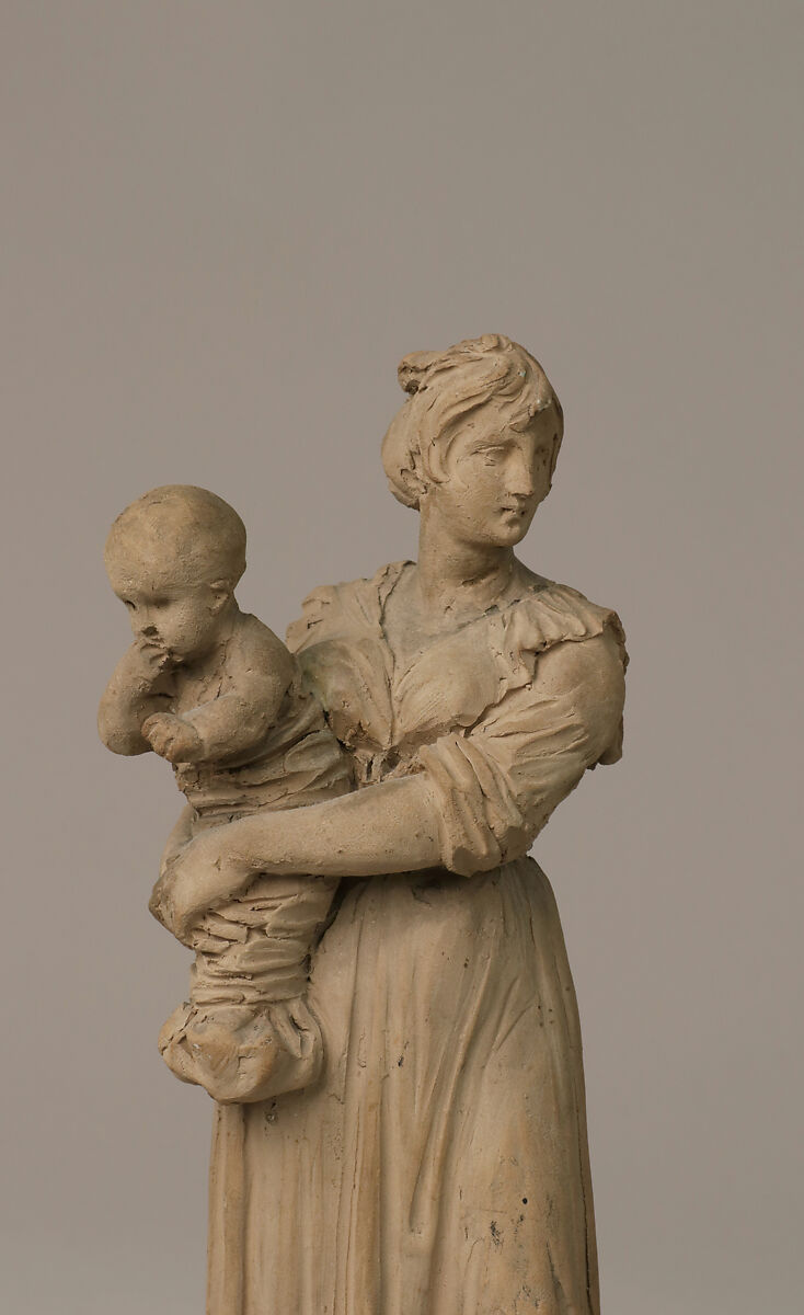 Mother and Child, Bartolomeo Pinelli (Italian, Rome 1781–1835 Rome), Terracotta, Italian, Rome