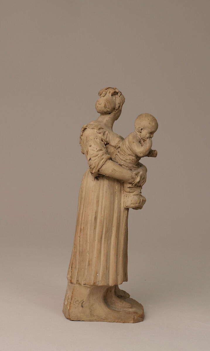 Mother and Child, Bartolomeo Pinelli (Italian, Rome 1781–1835 Rome), Terracotta, Italian, Rome