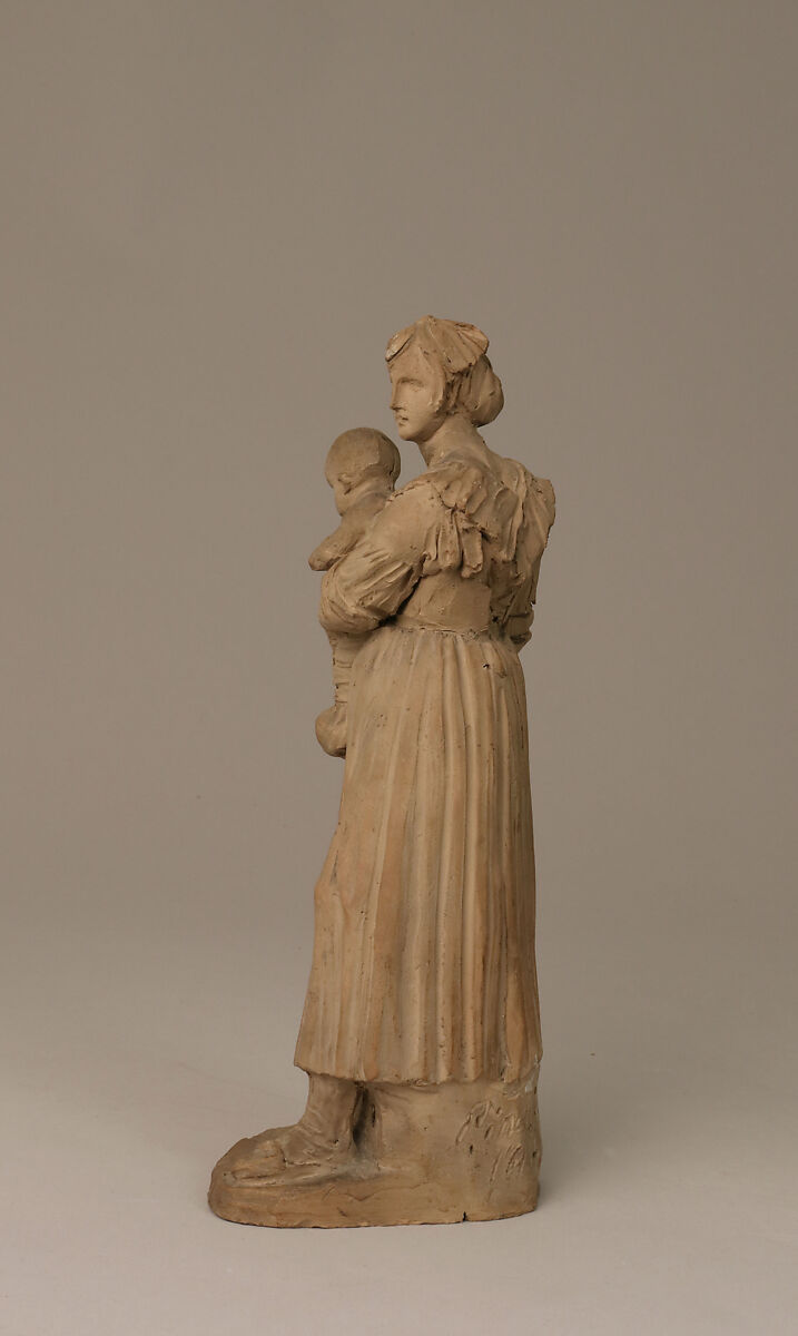 Mother and Child, Bartolomeo Pinelli (Italian, Rome 1781–1835 Rome), Terracotta, Italian, Rome