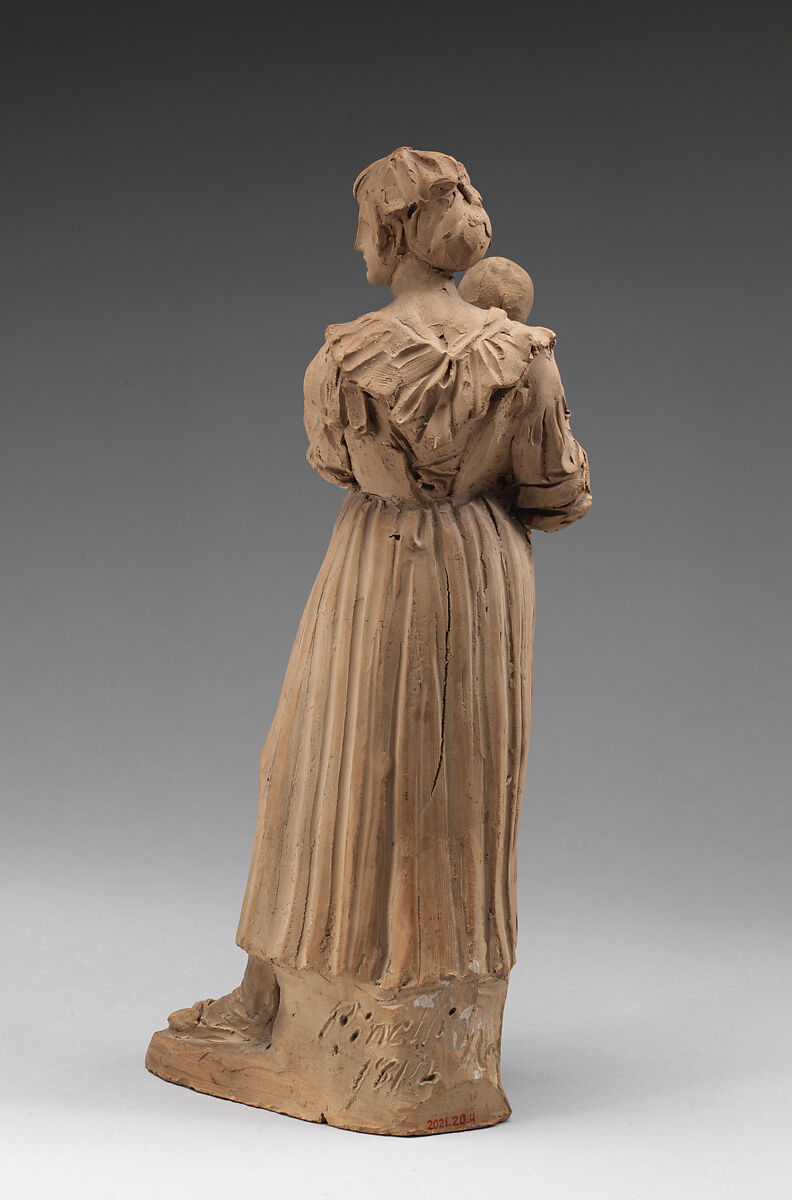 Mother and Child, Bartolomeo Pinelli (Italian, Rome 1781–1835 Rome), Terracotta, Italian, Rome