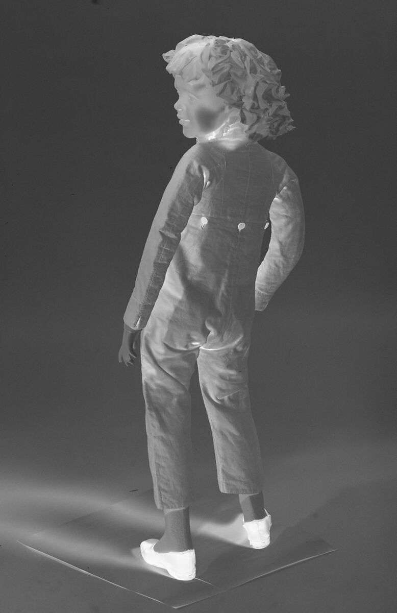 Skeleton suit, cotton, metal, British