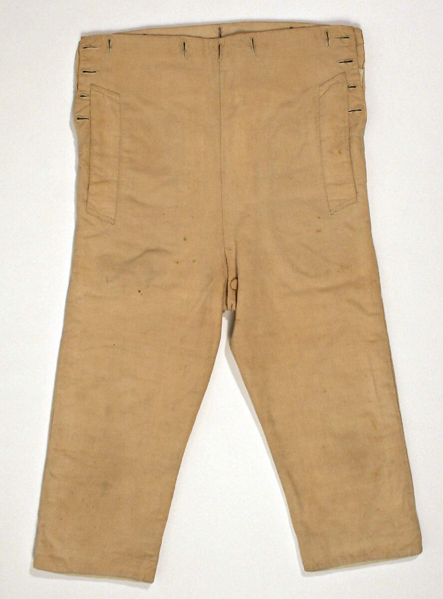 Skeleton suit, cotton, metal, British