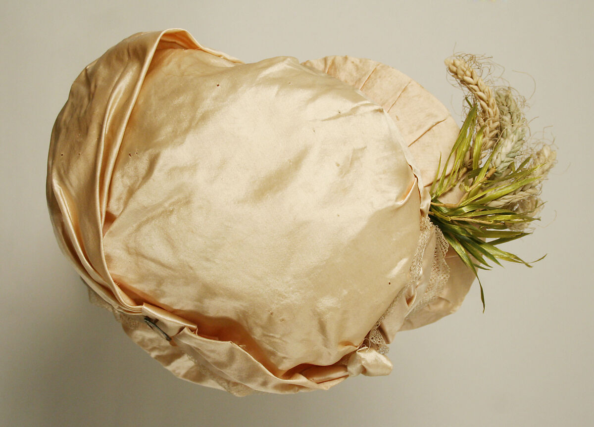 Hat, silk, raffia, metal, French