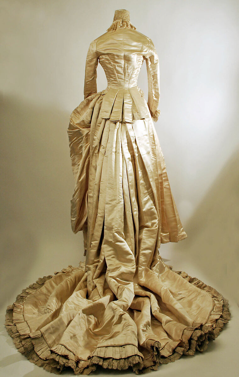 Wedding dress, silk, cotton, American