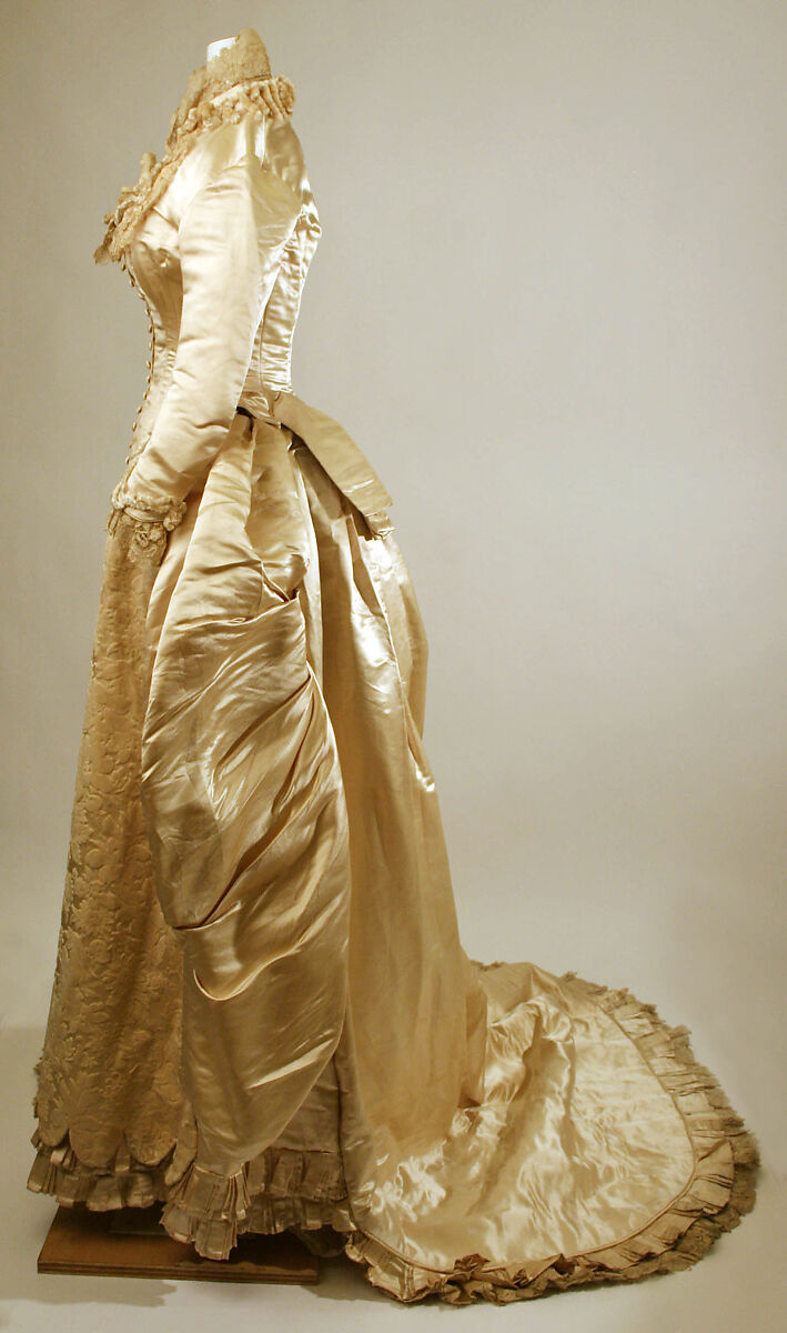 Wedding dress, silk, cotton, American