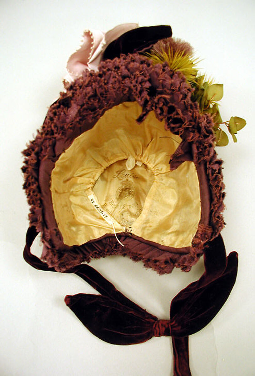 Bonnet, straw, silk, French