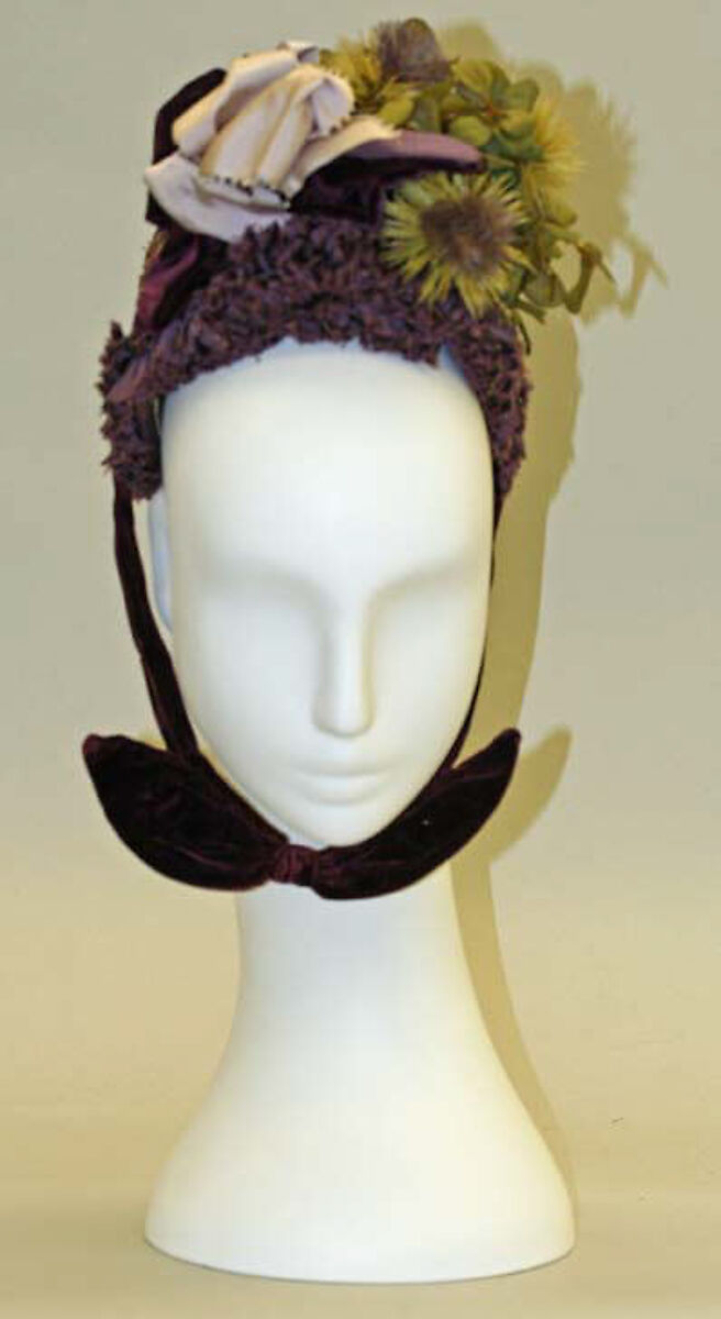 Bonnet, straw, silk, French