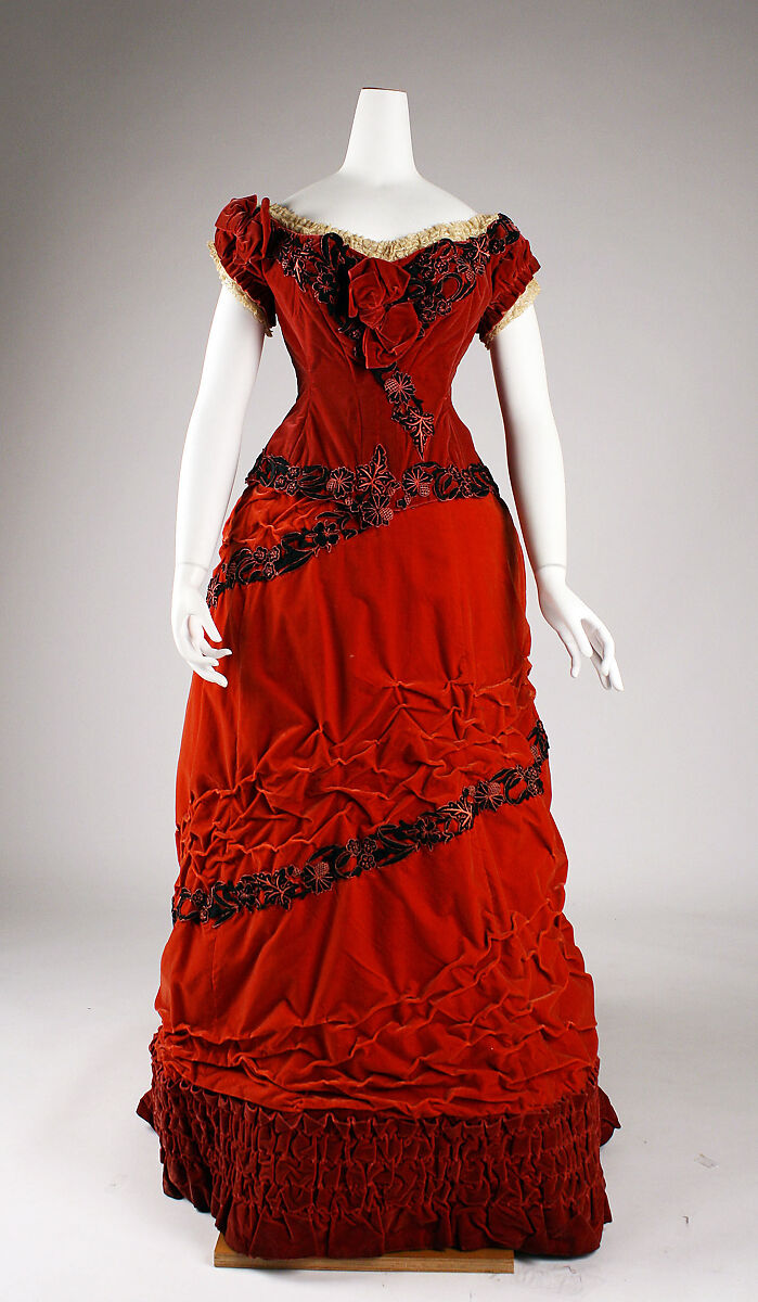 Ball gown, Madame Elise, silk, cotton, British 