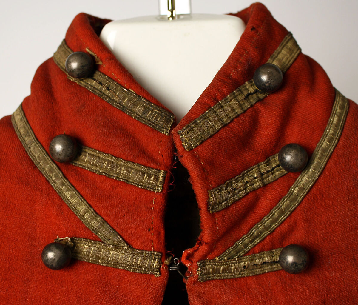 Tail coat, wool, metal, American