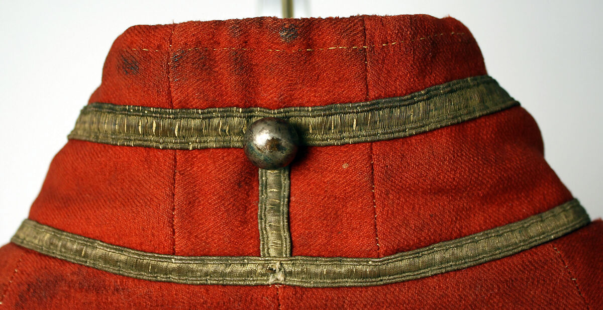 Tail coat, wool, metal, American