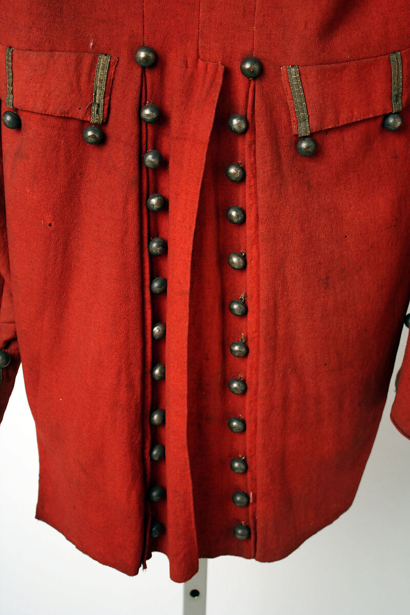 Tail coat, wool, metal, American