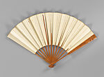 Folding fan with bamboo frame carved with plum blossoms and pine tree