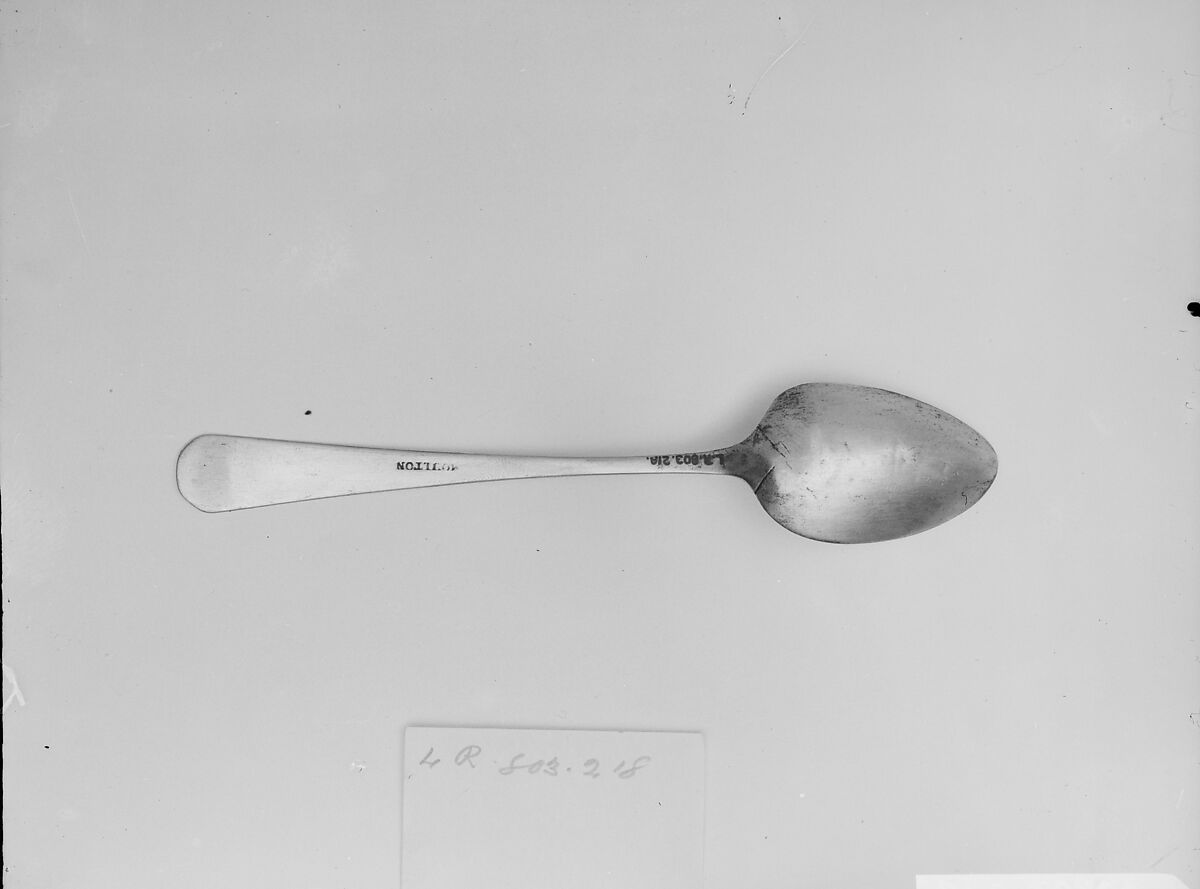 Tea Spoon, Ebenezer Moulton (1768–1824), Silver, American