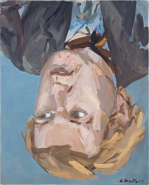 Portrait of H.M. Werner, Georg Baselitz (German, born Deutschbaselitz, Saxony, 1938), Synthetic resin emulsion paints (Dispersionsfarbe) on canvas 