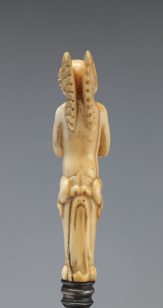 Knife with winged putto handle, Steel, ivory, probably Italian
