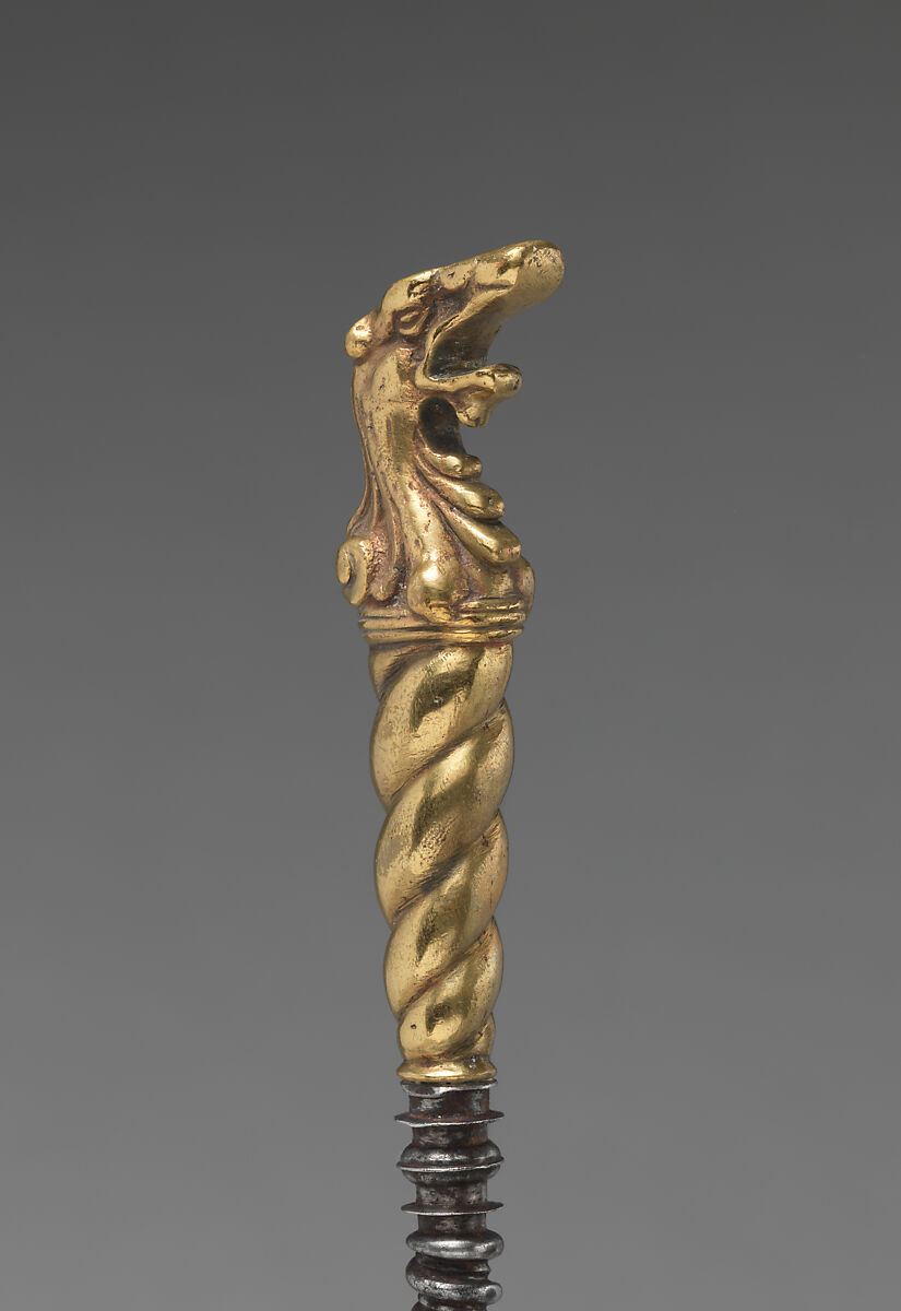 Table fork, Steel, brass, Italian