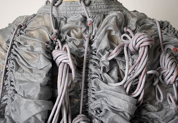 Evening ensemble, Norma Kamali (American, born 1945), a) nylon
b) silk   
c) nylon
d) plastic, American