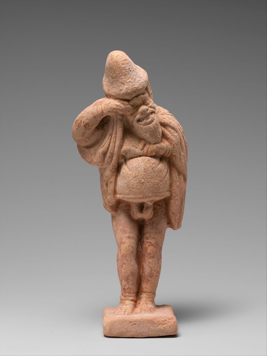 Group of fifteen terracotta comic actors, Terracotta, Greek