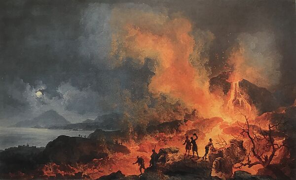 The Eruption of Vesuvius, A View of Naples Beyond, Pierre Jacques Volaire (French, Toulon 1729–1799 Naples), Oil on canvas 