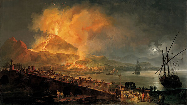 The Eruption of Vesuvius, A View of Naples Beyond, Pierre Jacques Volaire (French, Toulon 1729–1799 Naples), Oil on canvas