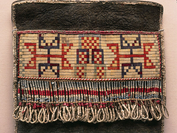 Shot pouch, Unrecorded Cree or Anishinaabe (Ojibwa) Artist (Unrecorded Cree or Anishinaabe (Ojibwa) Artist, First Nations), Hide, porcupine quills, animal hair, and natural pigment and dyes, Anishinaabe, Ojibwe or Cree, Native American