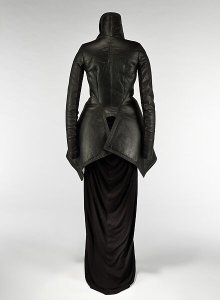 Ensemble, Rick Owens (American, born 1961), (a) leather, shearling; (b) silk, American