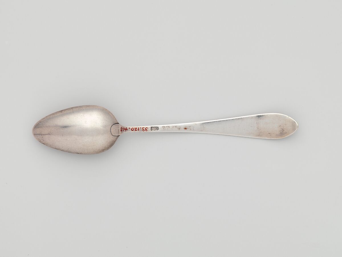 Tea Spoon, Probably Samuel Parmelee (1737–1803), Silver, American