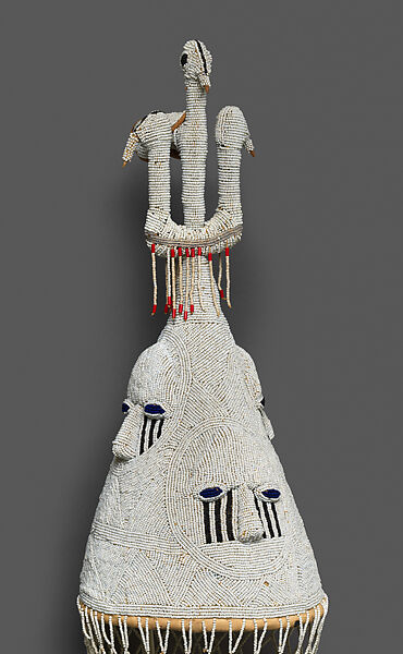 Adéńlá (big crown), Yoruba bead artist, Glass beads, thread, cloth, mixed media offerings, Yoruba peoples